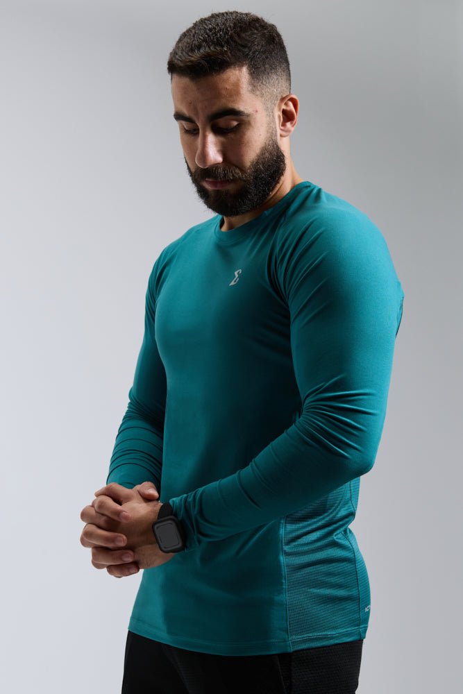 Pine Long Sleeve Gym Workout Performance Top
