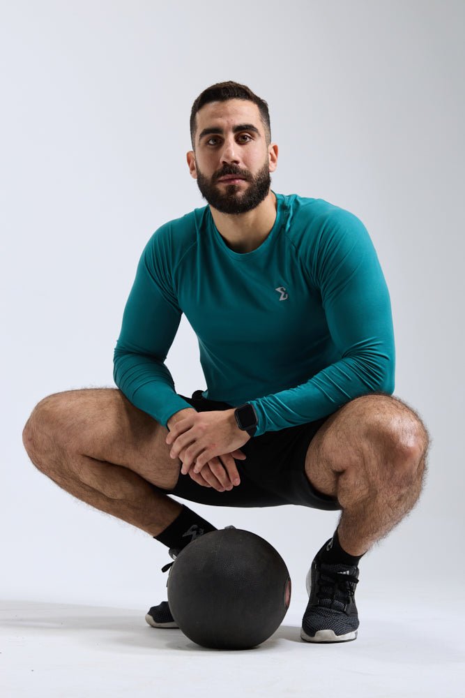 Pine Long Sleeve Gym Workout Performance Top