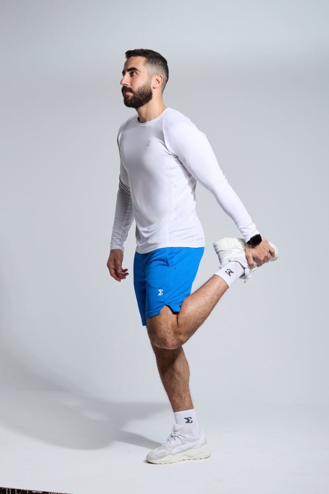 Snow White Long Sleeve Gym Workout Performance Top